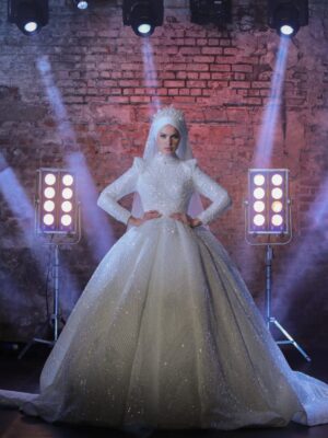 Almina Kristal Tesettür Gelinlik