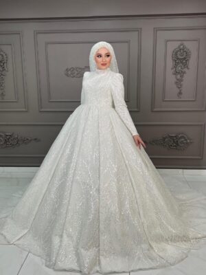 Serra Simli Tesettür Gelinlik